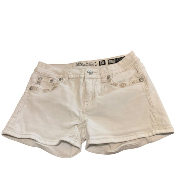 Miss Me Women's Shorts White Distressed Rhinestone Pockets Sz 27 (30 measured) - Picture 5 of 15